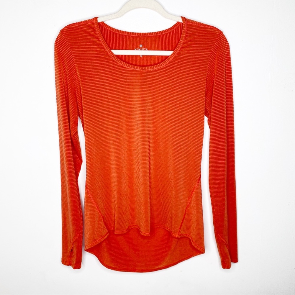 Athleta Orange Long Sleeve Top